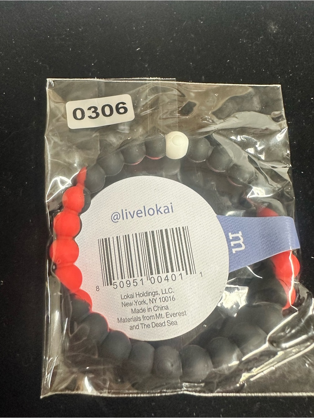 Lokai Kids Red, Black & White Beaded Bracelet